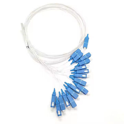 Quality 1x4 1x8 Bare Fiber Optic PLC Splitter 1x16 Single Mode Optical SC UPC Steel Tube Type factory